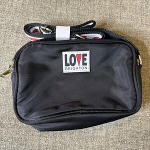 Brighton LOVE Cross Body Bag in black with Red Accents